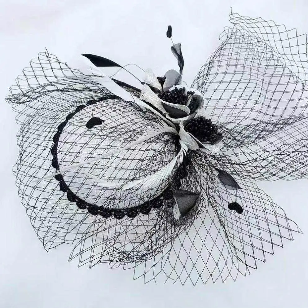 2020 New European And American Bride Headdress Net Yarn Top Hat Photo Studio Shot Bridal Wedding Home