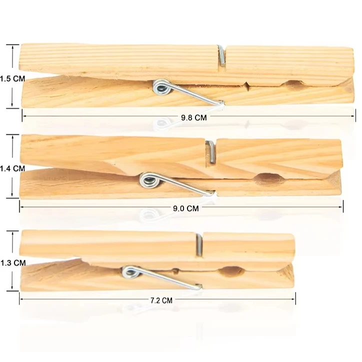 Factory-direct High Quality Non Staining Natural Wooden Clothespins Wooden Clothes Peg Wooden clips for clothes or socks