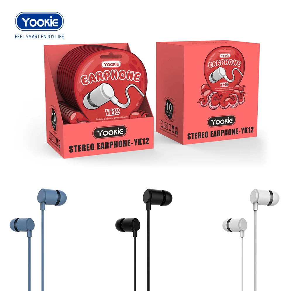 Yookie  3.5mm new fashion colorful crazy Squid shape  in-ear earphone headset