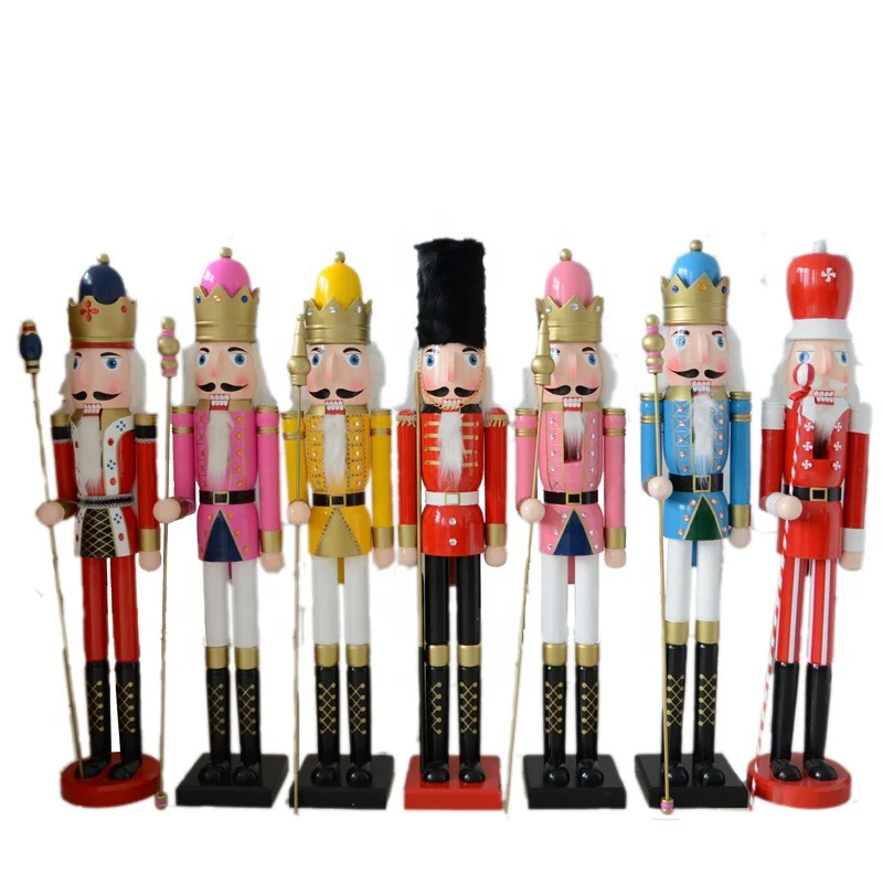 OurWarm 30cm 38cm 90cm 120cm 150cm 180cm  wooden statue giant large doll nutcrackers christmas wood soldier