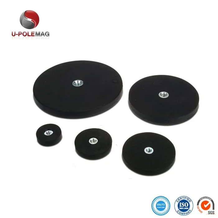Coated Neodymium Pot Magnet EPDM Rubber Industrial Magnet Permanent Rubber + Ndfeb Magnet +fe37 Pot / Cup Shape 15-20days CN;FUJ