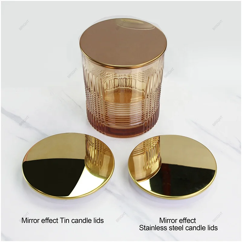 Manufacturer custom size logo color stainless steel candle glass jar lid metal iron candle lid For Glass Jar