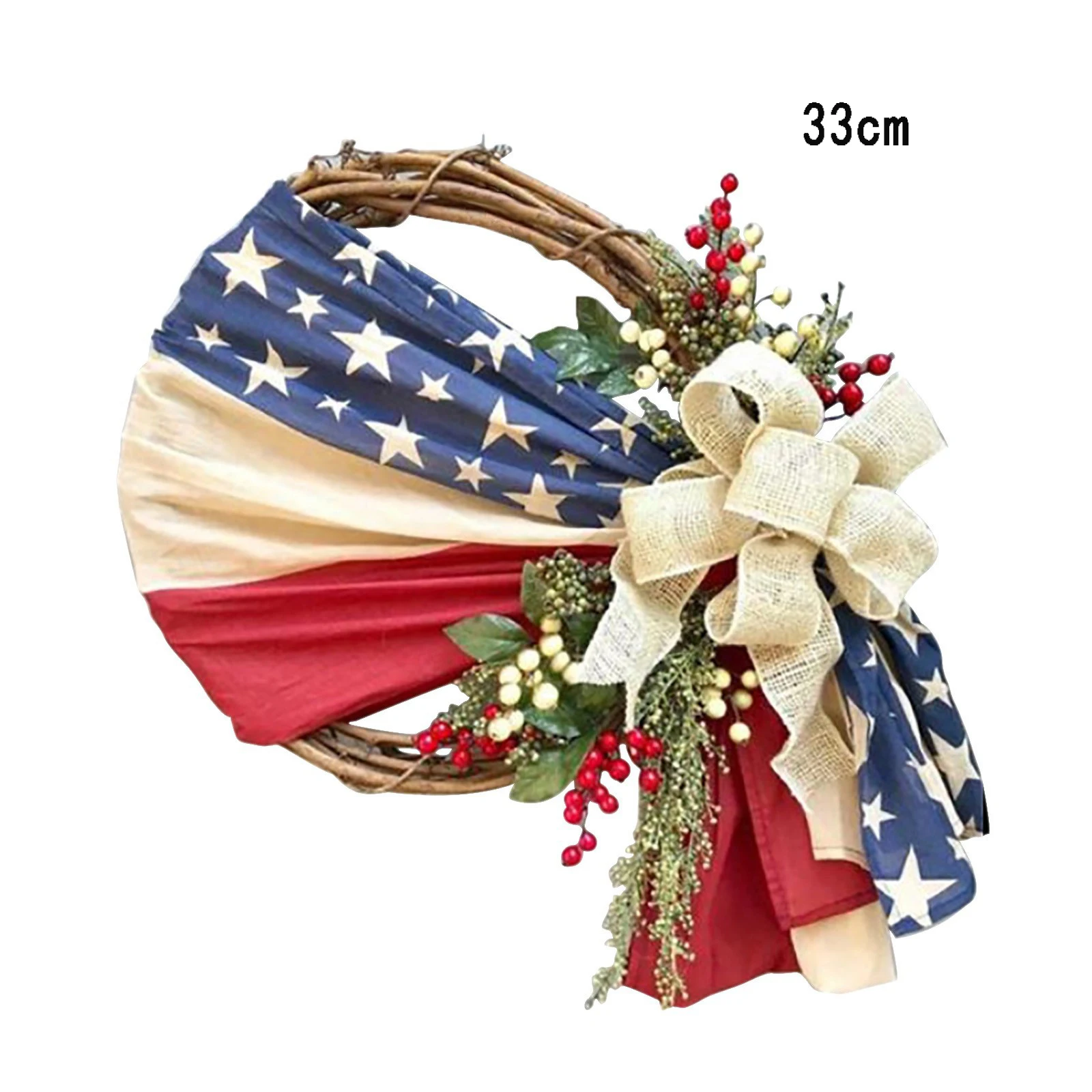 Independence day USA July 4th Patriotic Wreath Handcrafted Hanging Flag american eagle wreath 4th of july