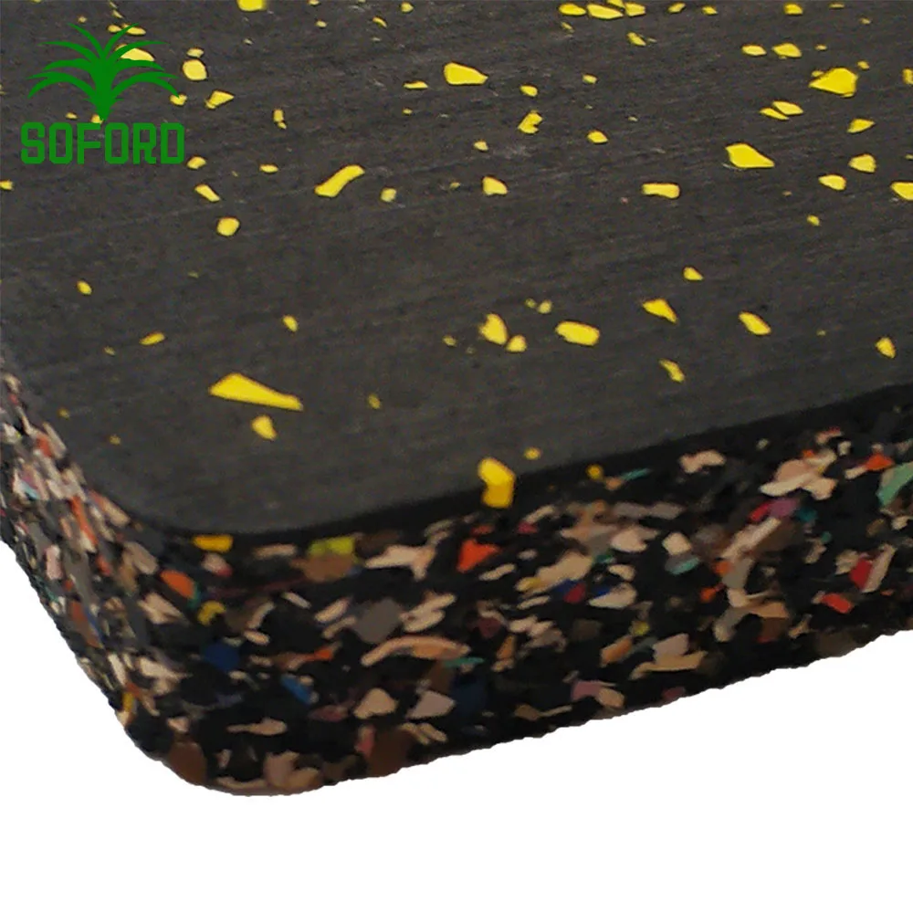 Eco-friendly 20mm sound insulation Gym exercise white rubber floor mats