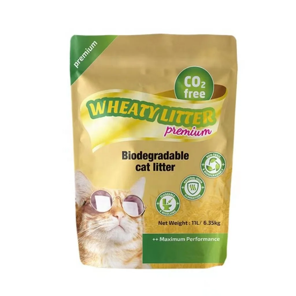 Flushable Wholesale Sale Wheaty cat litter water-absorbent Kitty organic buy Arena de gato cat litter