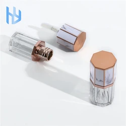 Low Moq Custom Popular Sexangle Marble Lip Gloss Tube