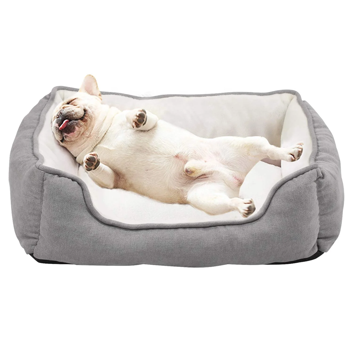 Source Factory Hot Selling Lovely Plush Grey Washable Memory Foam Sponge Animal Pet Dog Bed