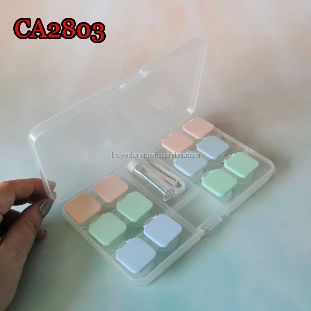contact lens case, jelly color slip cap 6pcs set cartoon travel box CA2803