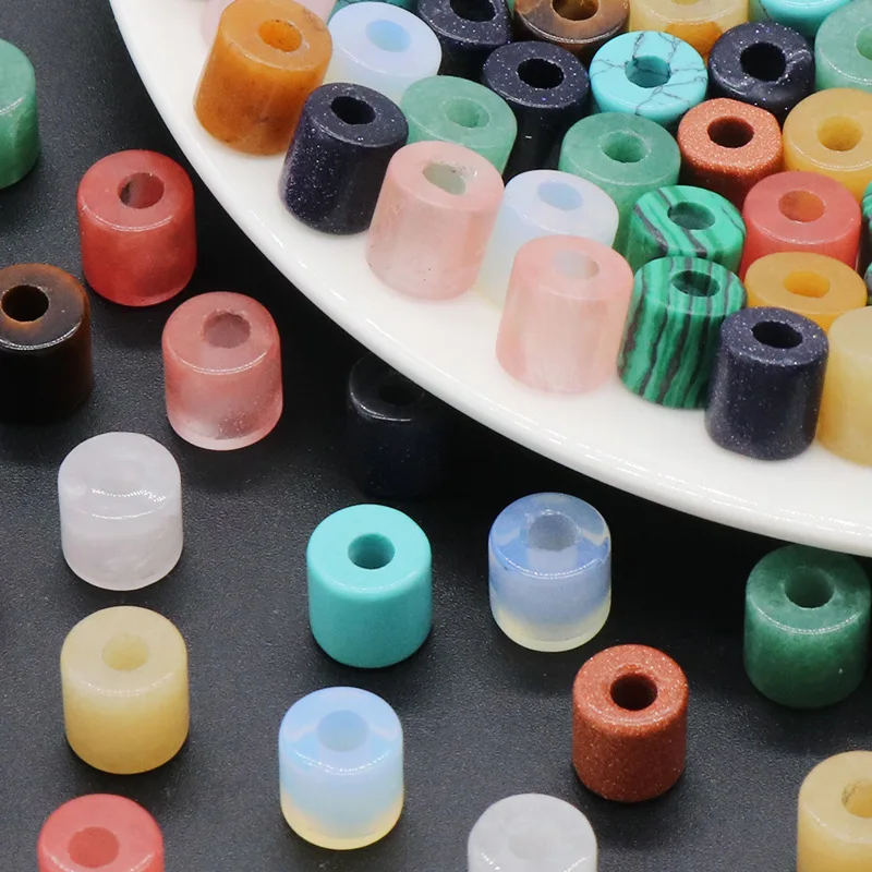 Natural large hole cylindrical scattered beads 9*9mm hole 3 mm diy accessories semi-finished necklace production