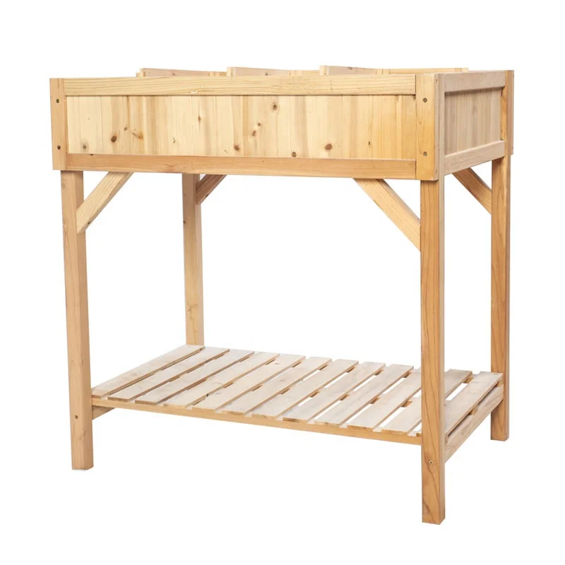 Wood Raised Garden Bed Large Wooden Planter Box Flower Herb Gardening Beds Outdoor with Legs
