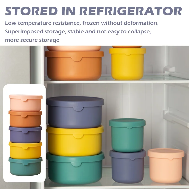 Silicone Baby Food Storage Containers Reusable Freezer Snack Storage Containers with Airtight Lids for Infants Kids Babies