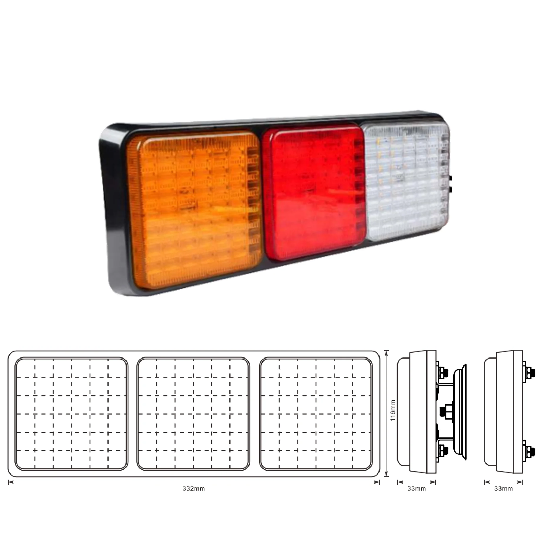 12v 24v Aluminum Alloy Tow Truck Trailer Extendable Board Emergency Traffic Warning Led Lights Brake Rear Direction Indicator