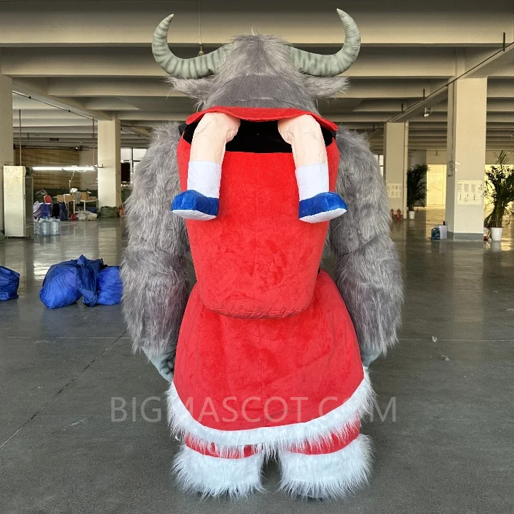 Attractive Halloween Plush Furry Christmas monster costume suit Inflatable Krampus Costumes mascot for Adult