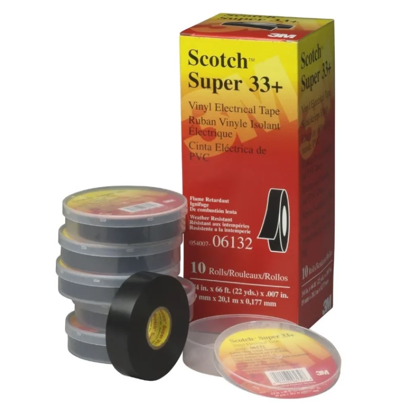 Flame-retardant 33+ Vinyl Electrical Tape Black PVC Tape 19mmX20M 10rolls/package