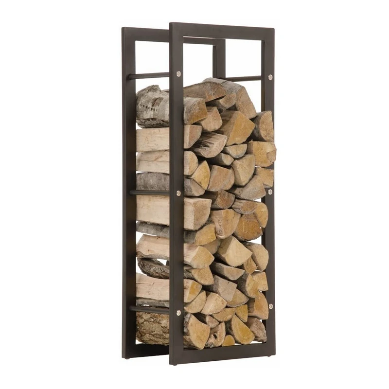 Внутренняя металлическая подставка для древесины промышленная с порошковым покрытием черный