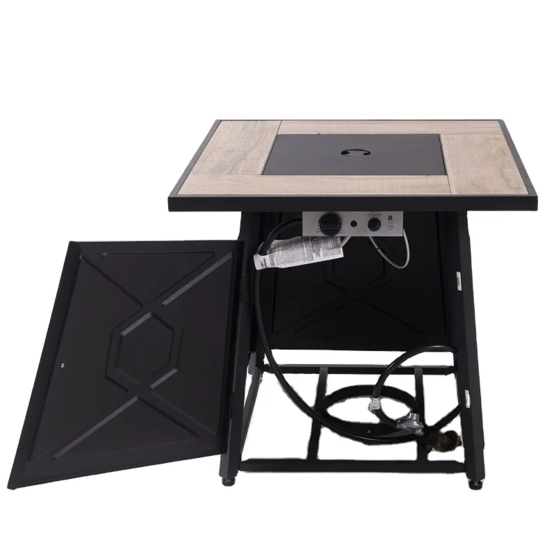 China Factory Seller Luxury Outdoor Fire Pit Table Smokeless Propane Butane Gas Patio Heaters Made Steel Ceramic Iron Heater