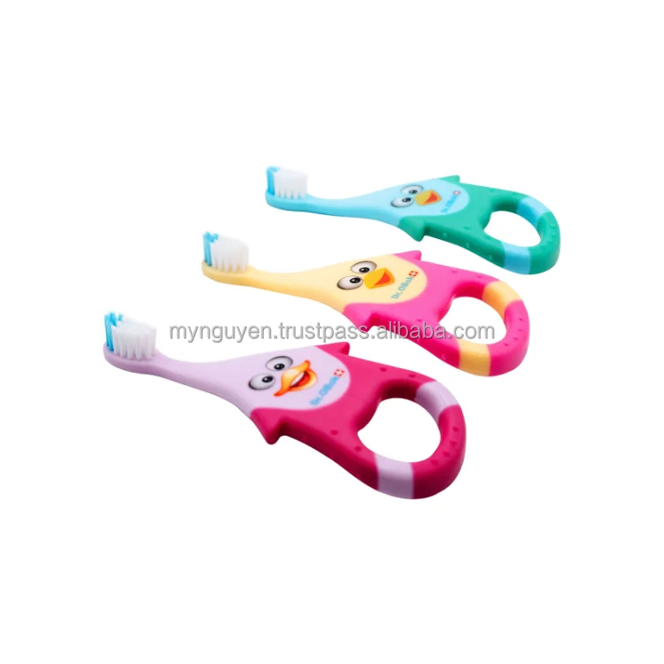 Soft Rubber Handle Baby Toothbrush Best Quality Toothbrush For Kids Customized Logo With Blister Package Viet Nam Supplier