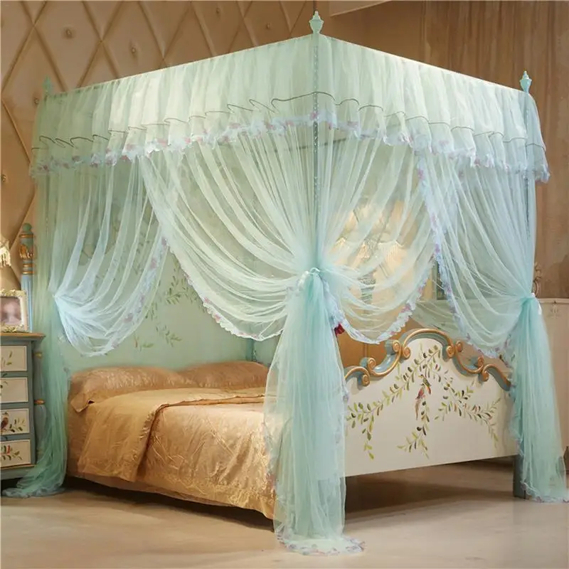 150*200 Mm 4 Posters Corners Bed Canopy Princess Queen Mosquito Bedding Net Bed Tent Floor-length Curtain