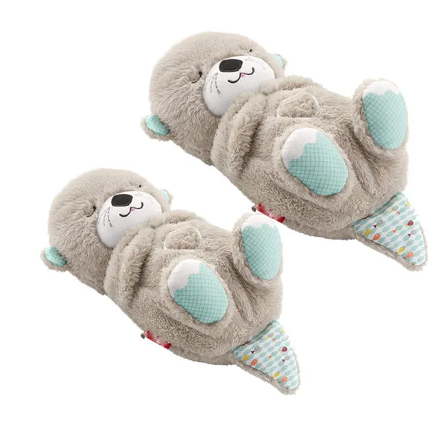 Stock breathing teddy bear super soft multi colors plush otter toy 30cm breathing otter sleeping otter