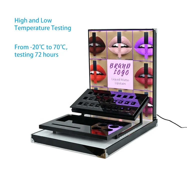 APEX Countertop Led 27 Slots Custom Lipstick Display For Store