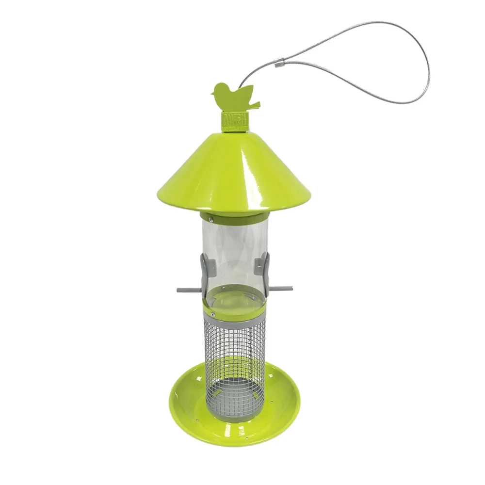 
Metal Bird Feeder Outdoor Hanging Feeder Green Four Leaking Holes Feeding Bottle For Wild Birds Garden Decoration Pet Supplies 