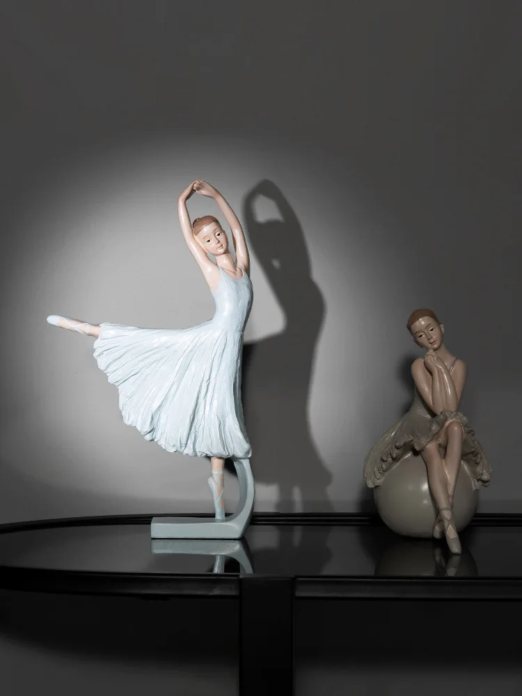 Home figurine interior decoration accessories sculpture ballet girl resin modern room decoration