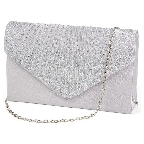 Clutch Purse Evening Bag for Women Prom Sparkling Handbag With Detachable Chain for Wedding and Party