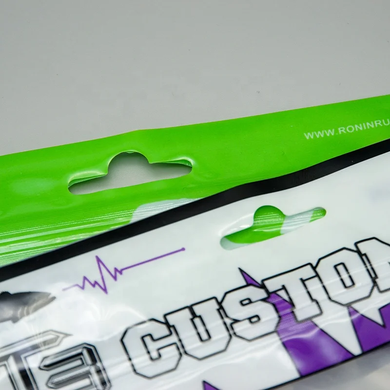 Custom fishing lure bag Packaging OEM Ziplock Fish Hook Packaging Bag with Clear Window