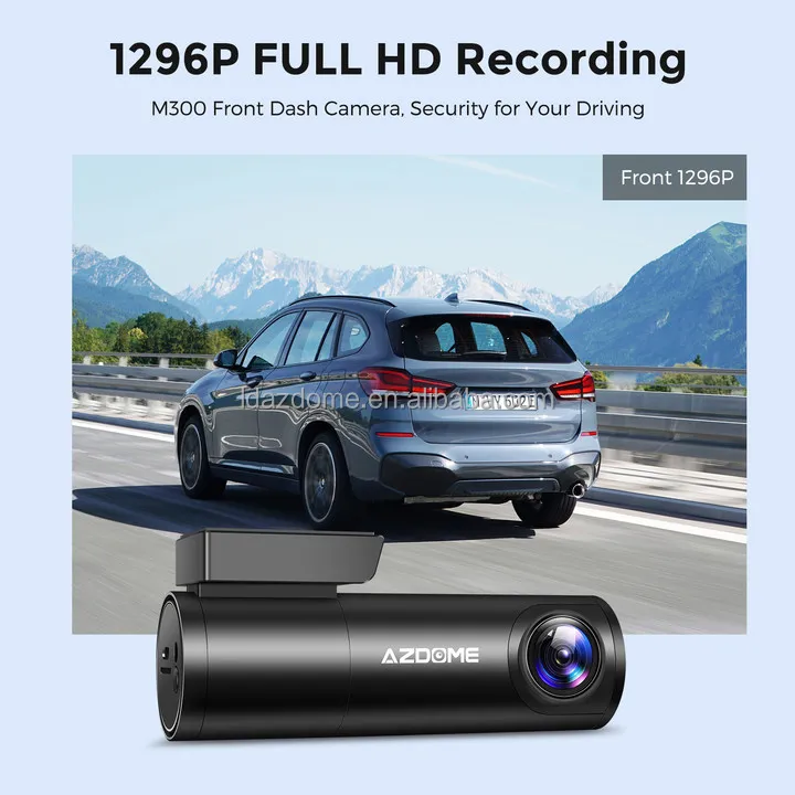 AZDOME M300 1296P Разрешение видеорегистратор Голосовое управление Мини Автомобильный Wi-Fi ночного видения G-сенсор 24H парковочный монитор