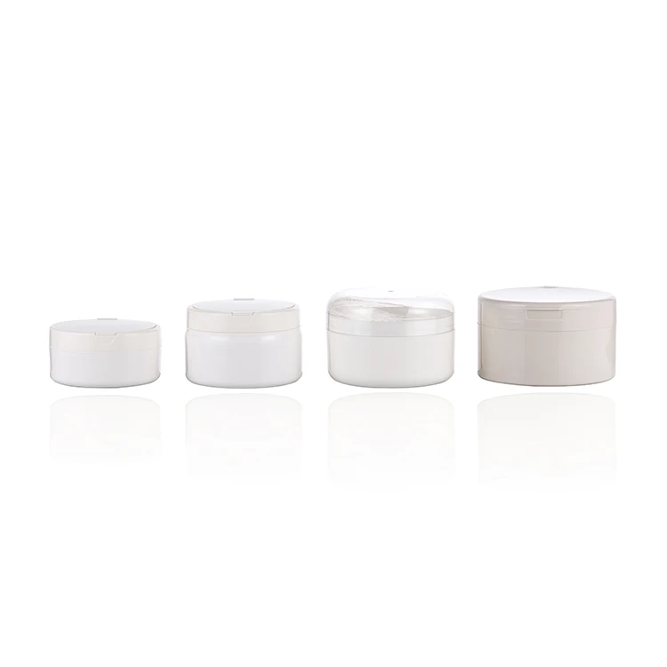 
New product White flip-top cosmetic jar, powder jar with many small holes Hot selling jar plastic packaging 