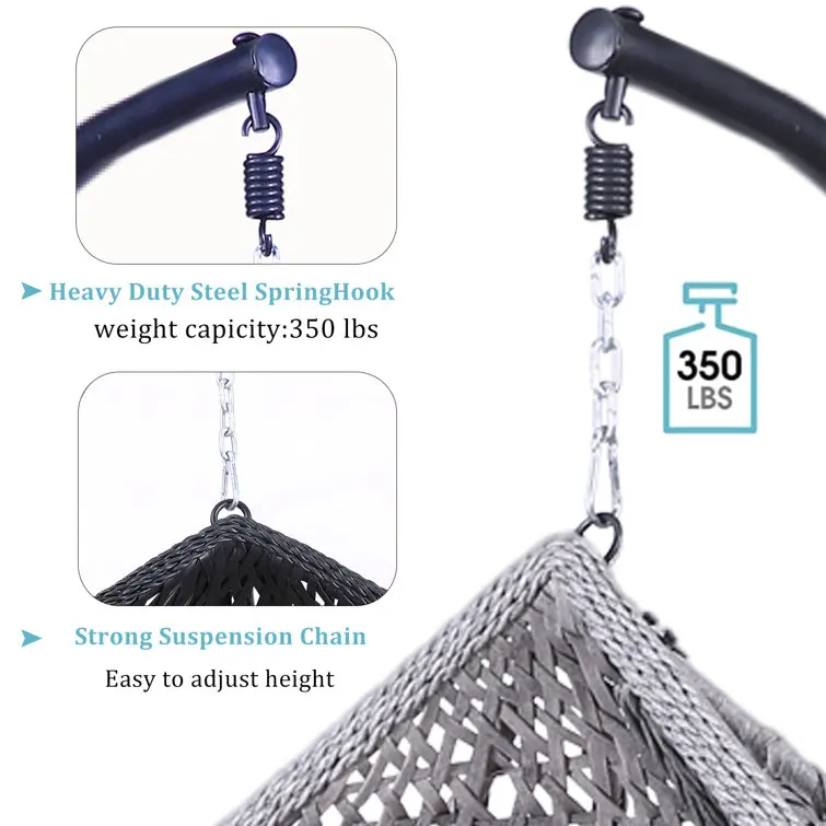 2024 Factory Direct Sale Swing patio folding Rattan Furniture garden swing bed for Outdoor  hammock Hanging Egg Chair