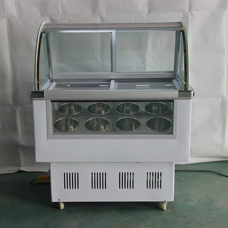 6/8/10/12 trays Mini Gelato Ice Cream Popsicle Display Freezer Showcase For Sale