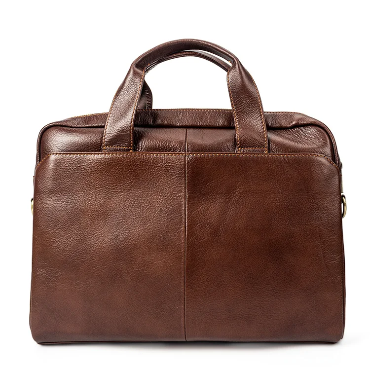 Wholesale Large Capacity Genuine Leather Luxury Designer Slim Laptop Business Briefcase