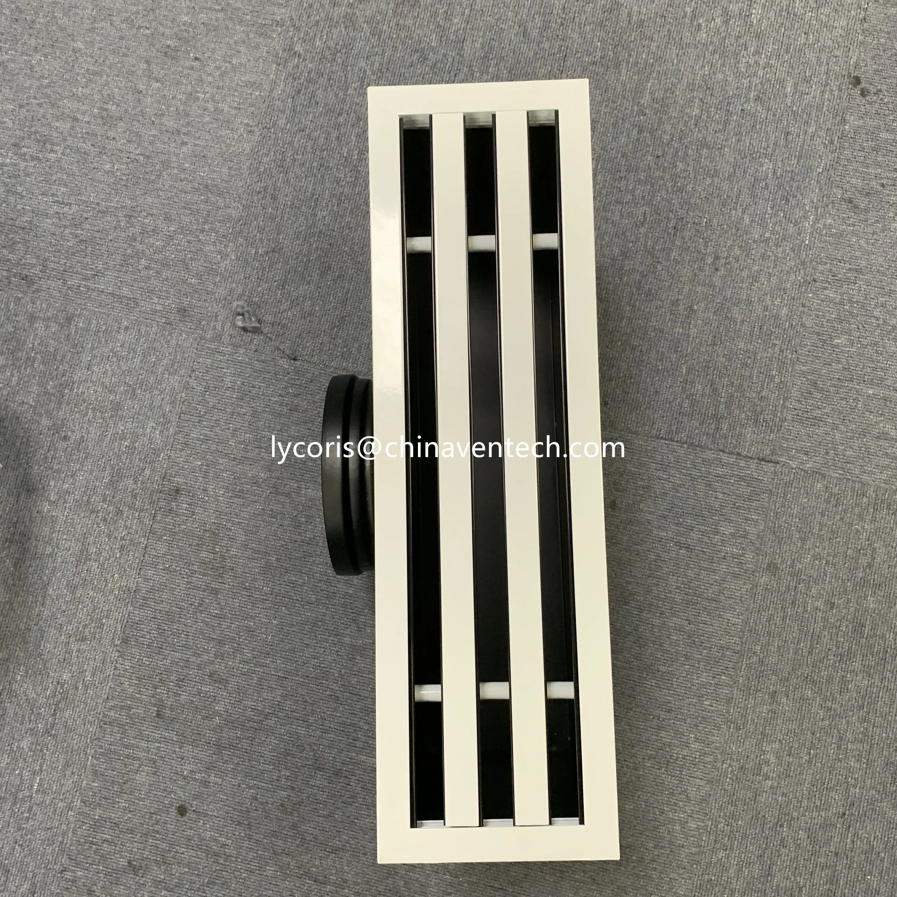 high quality air conditioning return grille aluminum black blades slot air ceiling diffuser linear slot grille with plenum box