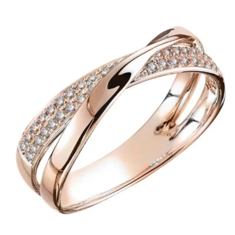 2024 trendy wholesale high quality alloy silver engagement diamond wedding jewelry gift ring stainless steel