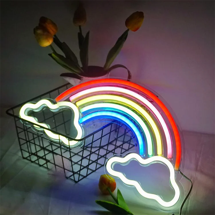 Wholesale Styles Led Neon Light Colorful Rainbow Neon Sign for Room Home Party Wedding Decoration Xmas Gift Neon Lamp