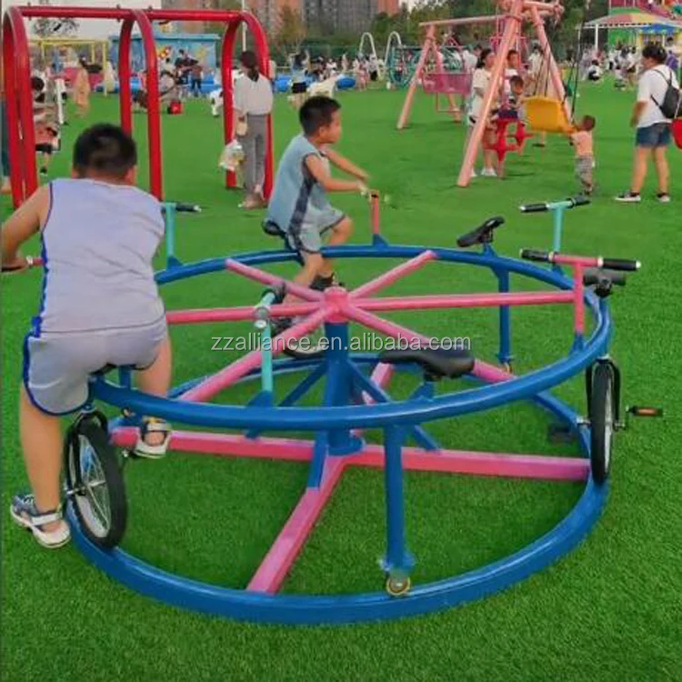 Rotating bicycle ride amusement park 6 seats ride bicycle unpowered