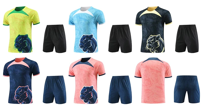 Custom New Design Black Gold Football Club Kits Youth Soccer Uniform Digital Printing Training Jersey Soccer Uniforms
