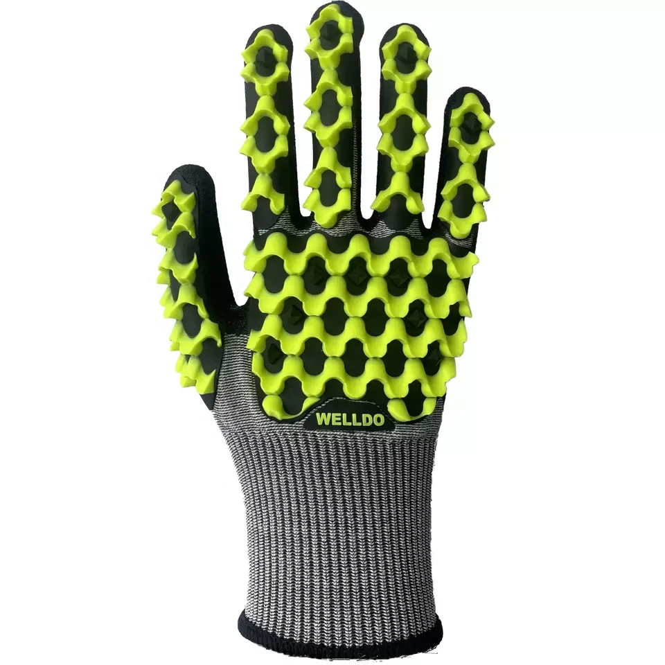 Anti impact safety glove microfoam TPR Rubber Patch  Mechanical Rubber Gloves