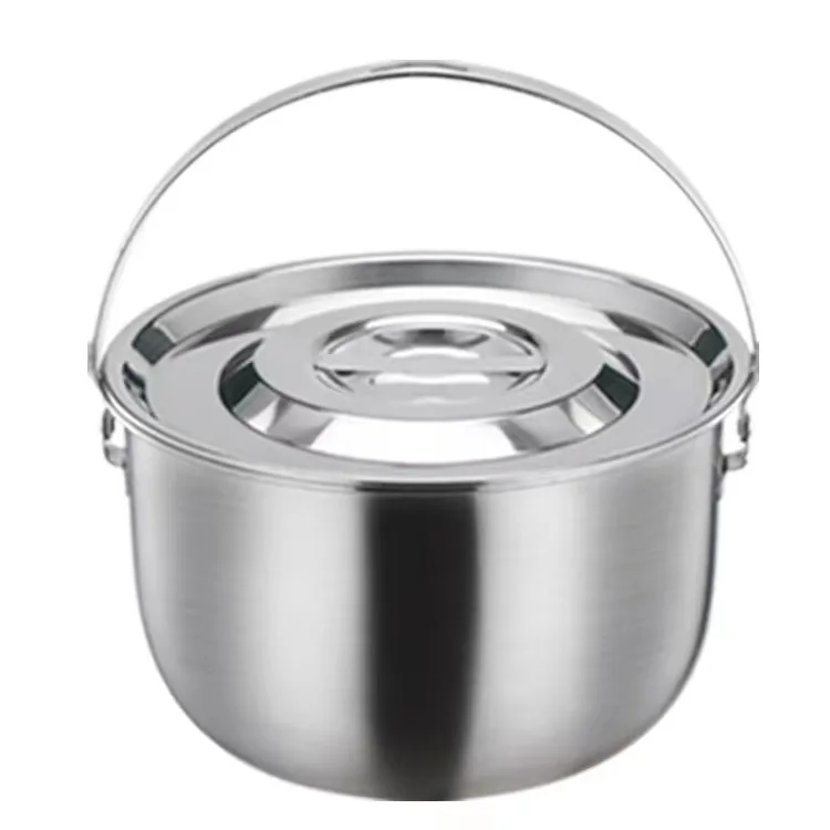 Stainless Steel Small Round Soup Pot With Lid For Cooking Vegetable Pot
