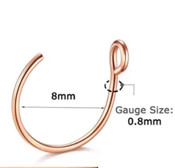False nose ring artificial perforated jewelry 8mm nose rings nose piercing
