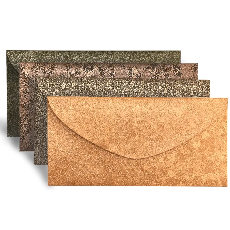 Free Sample Bronze Vintage Paper Envelope Packaging Stationary Writing Paper And Envelopes