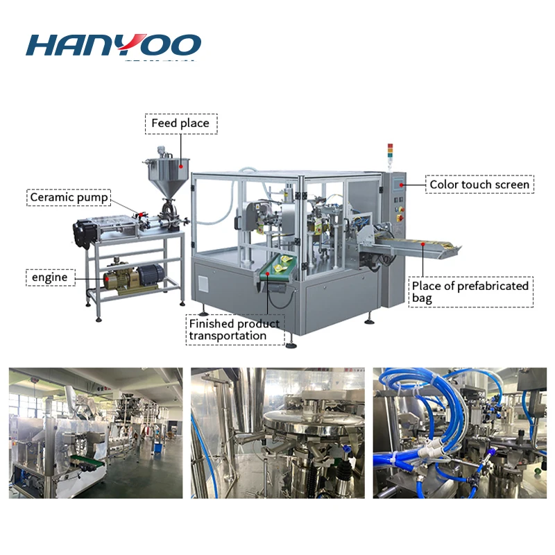 Автоматическая упаковочная машина для дойпака HANYOO готовых пакетов стоячие пакеты пищевых порошков наполнение и компонент сердечника двигателя