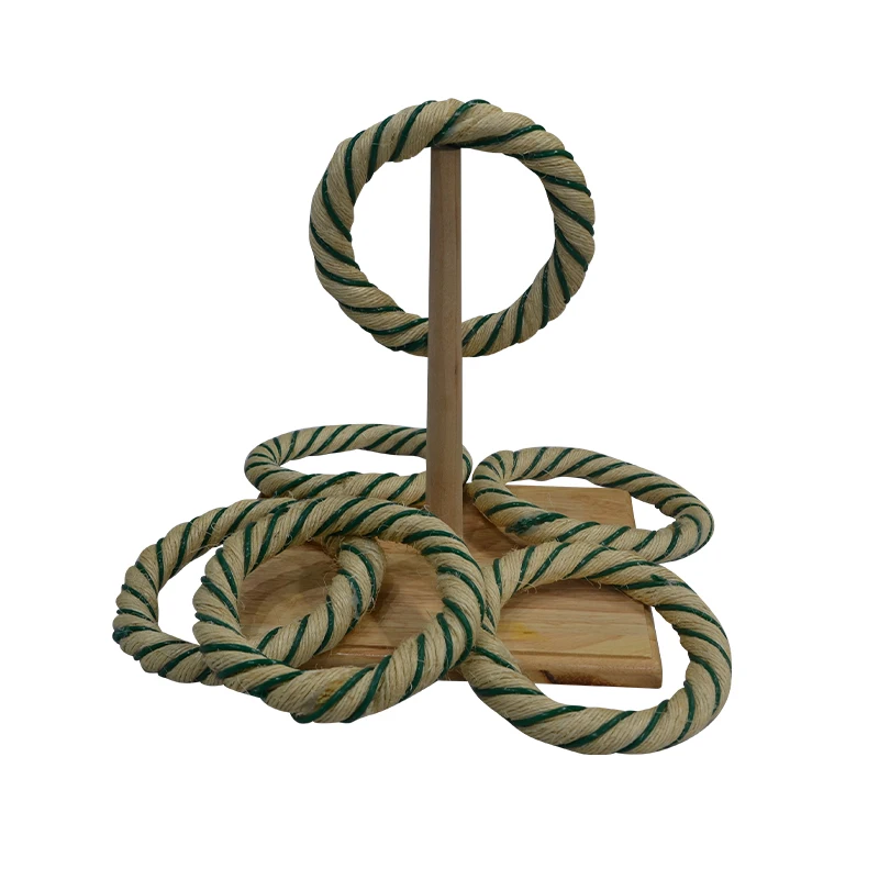 Custom Wooden Ring Toss Game Set Beach Outdoor Indoor Kids Sport Toys Lawn Family Rope Quoits Camping Games
