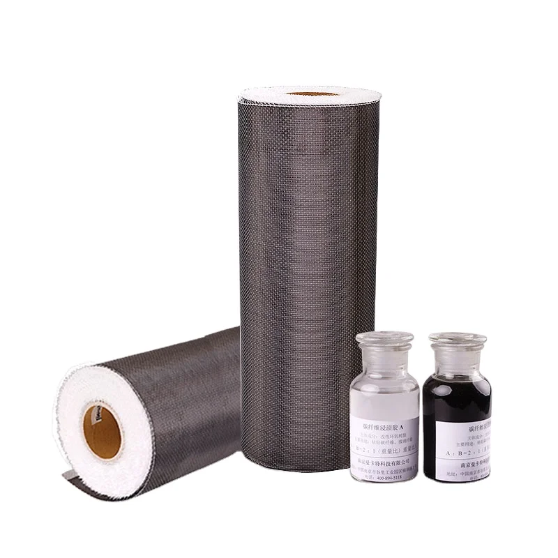 Unidirection Export 200 300 600 gsm Full Carbon Fiber Fabric low price for construction