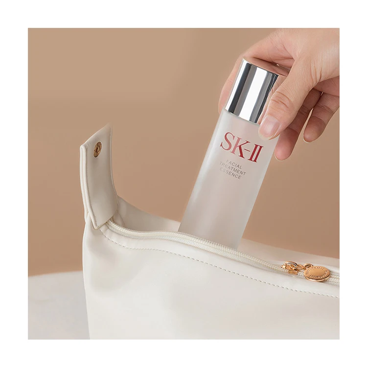 Large Capacity Soft PU Ins Style Makeup Bag Portable Waterproof Toiletry Punch Cosmetic Bag for Women