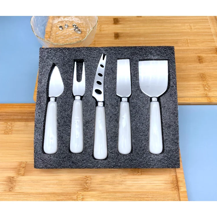 Personalize Decoration Slice 5 Pcs Luxury Metal Gift Gold Premium Set Cheese Knife