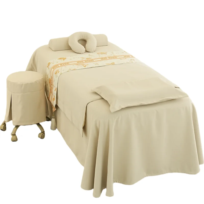 Top quality gray Premium Microfiber Massage Table Sheet Set Premium Spa Bed Cover with customized logo