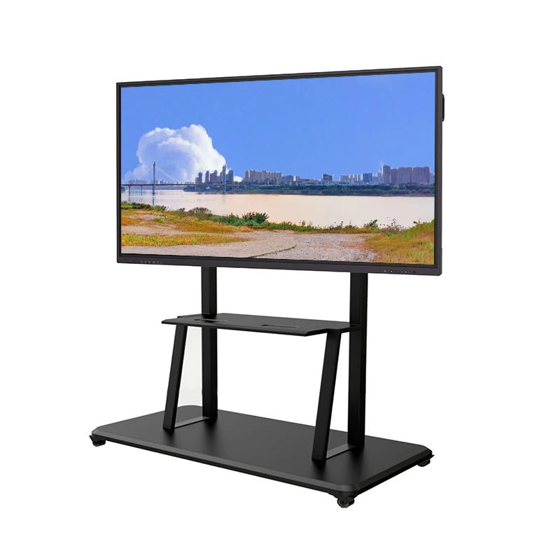 Ikinor uhd display zero bonding electronic interactive whiteboard with trolley stand for education