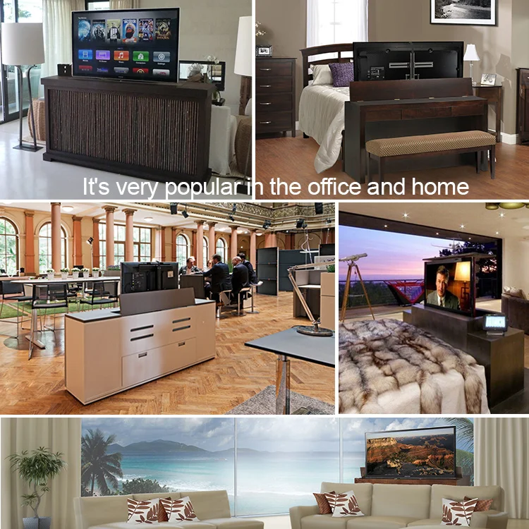 electric smart motorized modern rotatable TV lifts stand mechanism system with remote controlfurniture